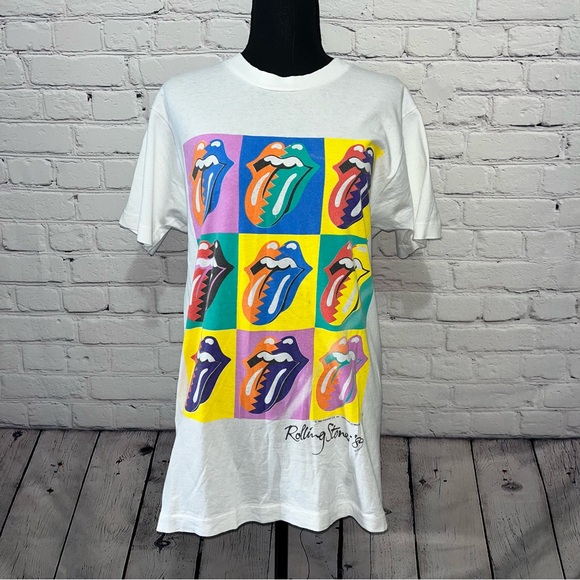 Vintage Rolling Stones Single Stitch 80s The North American Tour Concert T-Shirt - Picture 1 of 17